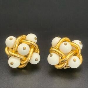Vintage Milk Glass Earrings